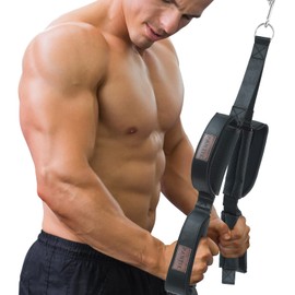 Triceps Rope Gym Cable Machine Attachments with Carabiner Anti-Slip Long Triceps Strap 2 Loops Neoprene Handles Pulldown Rope for Pushdowns Face Pulls Crunches Overhead Extensions Biceps Curl