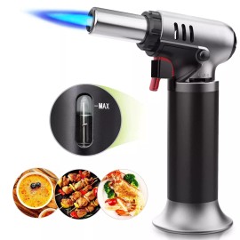 Homitt Butane Torch with Fuel Gauge, Refillable Soldering Cooking Torch Lighter