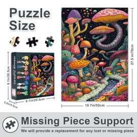 1000 Piece Puzzle for Adults Mushroom Forest Adult Jigsaw Puzzles 1000 Pieces Mushroom World Challenge Toys Finished Size 19.5 x 27.5 Inch