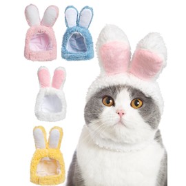 Impoosy 4PCS Cats Bunny Ears Hat Cat Easter Rabbit Costume Kitty Cute Cap Pet Easter Ears for Cats Small Dogs Puppy Acdessory Headwear (Cat)