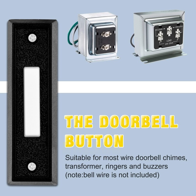 Saillong Lighted Doorbell Button, Wired Door Bell Push Buttons LED