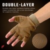 Homefy Tactical Fingerless Gloves for Men Large Beige