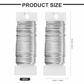 2 Rolls Silver Florist Wire for Wreath Making 22 Gauge Floristry Wire 35m/Roll Christmas Wreath Wire Garden Floral Wire Paddle Wire Bouquets Binding Wire Flower Arrangements Craft Wire Supplies