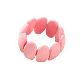 Involsionary Colorful Resin Acrylic Elastic Bangle Bracelet for Women Vintage Chunky Statement Geometric Adjustable Bracelet for Women Summer Holiday Vacation Jewelry-Pink