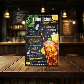 Cocktail Recipes 20 x 30 cm Aluminium Sign Decorative Metal Sign Decoration for Bar Counter Pub Kitchen Cafe Birthday Gift Recipe RV003 (20 Long Island Icetea)