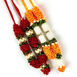 Haar | Mala | Artificial Garlands for Festivals for deities or Decoration - Color: RED