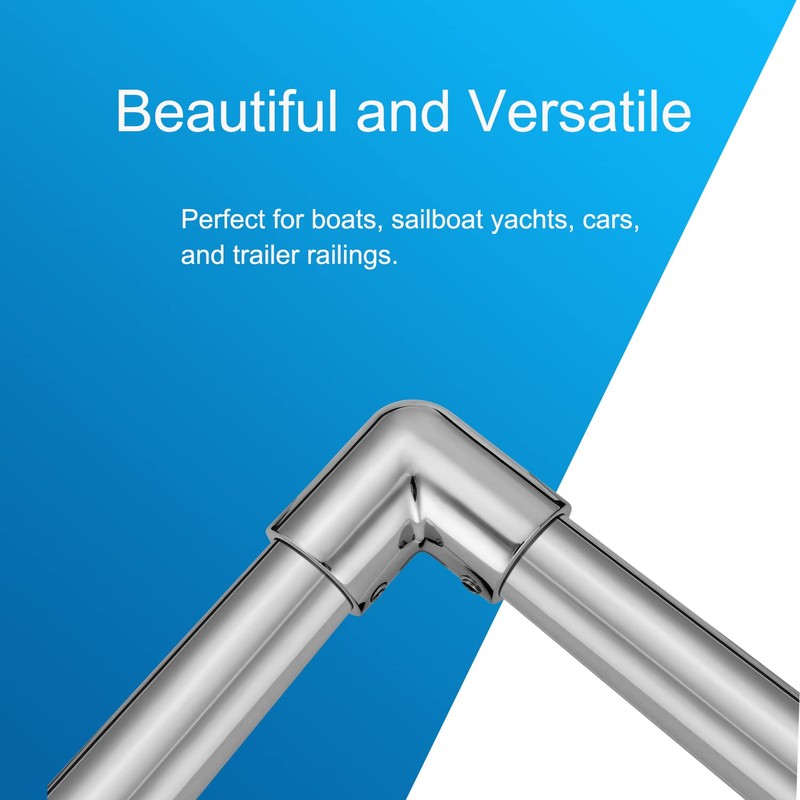 ODYSUNRAL Heavy Duty Boat Handrail Fitting, 2-Way 90 Degree Elbow