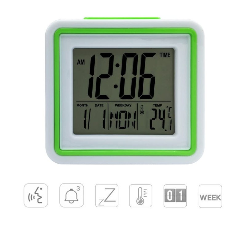 English Talking Alarm Clock with Date, Day and Temperature, for