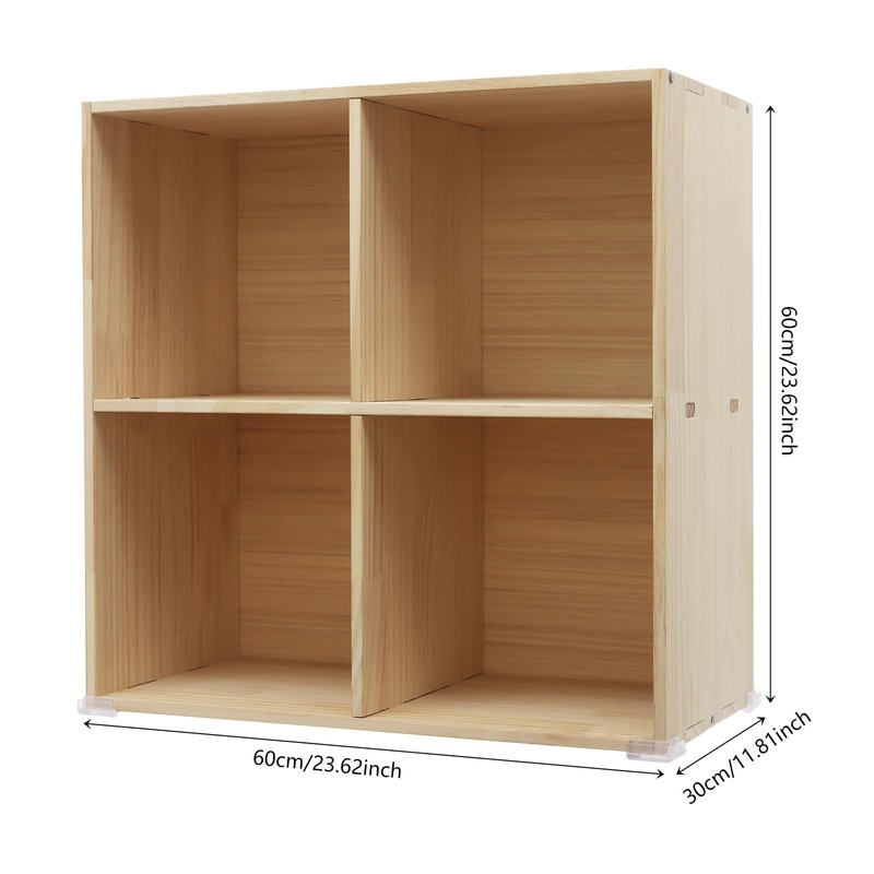 Flhonudi Cube Storage Bookshelf Wooden Storage Open Bookshelf, Multipurpose Display