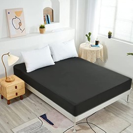 NHNHN 2 Pack Fitted Sheet-Deep Pockets-Soft Microfiber-Easy Care-Shrinkage and Fade Resistant-Fitted Sheets Twin Size for Girl Woman Teens Kids-2 Sets of Fitted Sheets (Twin, Black)