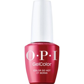 OPI GelColor Color So Hot it Berns | Opaque Dark Red Crème UV Cure Gel Nail Polish | Vegan & HEMA Free, Long Lasting, High Shine