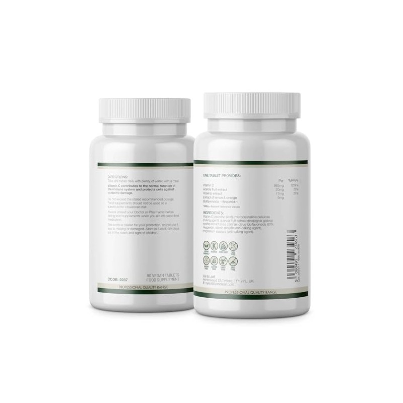 Lily & Loaf Vitamin C High Strength 1,000mg – Controlled