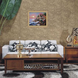 QIMEI-SHOP Cross Stitch Embroidery Kit Set Including Colour Threads Cotton Cloth Needle Drawing 35 x 28.5 cm