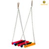 SunGrow Parrot Cage Hammock Swing, Colorful Wooden Swing with Metal