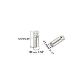 PATIKIL 100uds Cable Extremo Tapas 1,4mm Extremo Tapa Barril Cuentas Kumihimo Extremo Tapas Latón para Cuero Cordón, Borlas, Joyería Fabricación 2mm Longitud Blanco