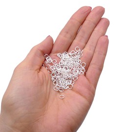 Silver Plated Jump Rings 5mm 400pcs (0.7mm Thickness) for Jewellery Making, Strong Open Jump Rings for Connecting Clasps, Pendants and Findings, Essential Beading Supplies
