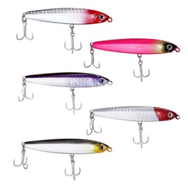 Fishing Bait Fishing Pencil Bait Slow Sinking Hard Bait Pencil Popper Lifelike Bass Fishing Bait for Saltwater and Freshwater Brand: Fayvosiue