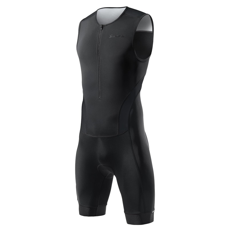 Santic Men's Triathlon Suit Sleeveless Skinsuit Padded Quick-Dry Swim Bike