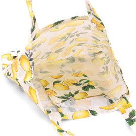 BOTANY & WATERCOLORS W2300500 Tote Bag, Eco Bag, Citrus Lemon, Foldable, A4 Tote Bag, Scandinavian Pattern, Eco Bag, Stylish, Cute