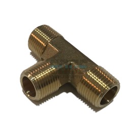 EDGE INDUSTRIAL Forged All Male TEE 3/8" NPT Fuel/AIR/Water/Oil/Gas WOG (Qty 01)