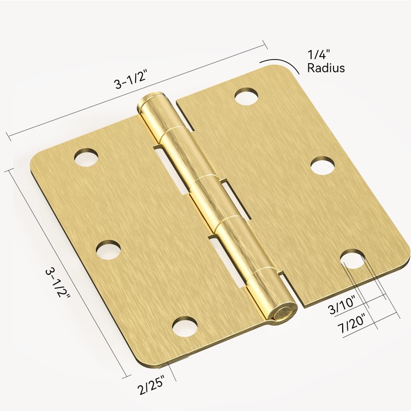AmzGod Door Hinges Satin Brass - 30 Pack Gold Door
