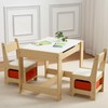 Kids Table and Chair Set, 3 in 1 Wooden Activity