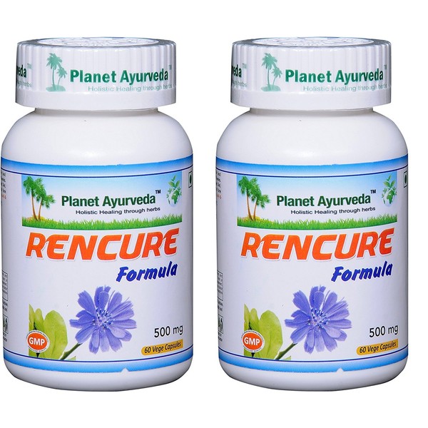Rencure Formula - Natural Kidney Supplement - 2 Bottles (Each 60 Capsules, 500mg) - Planet Ayurveda