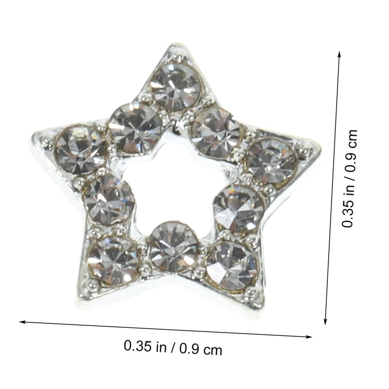 WOONEKY 12pcs Decorative Star Charms for Nail Art Rhinestone Nail