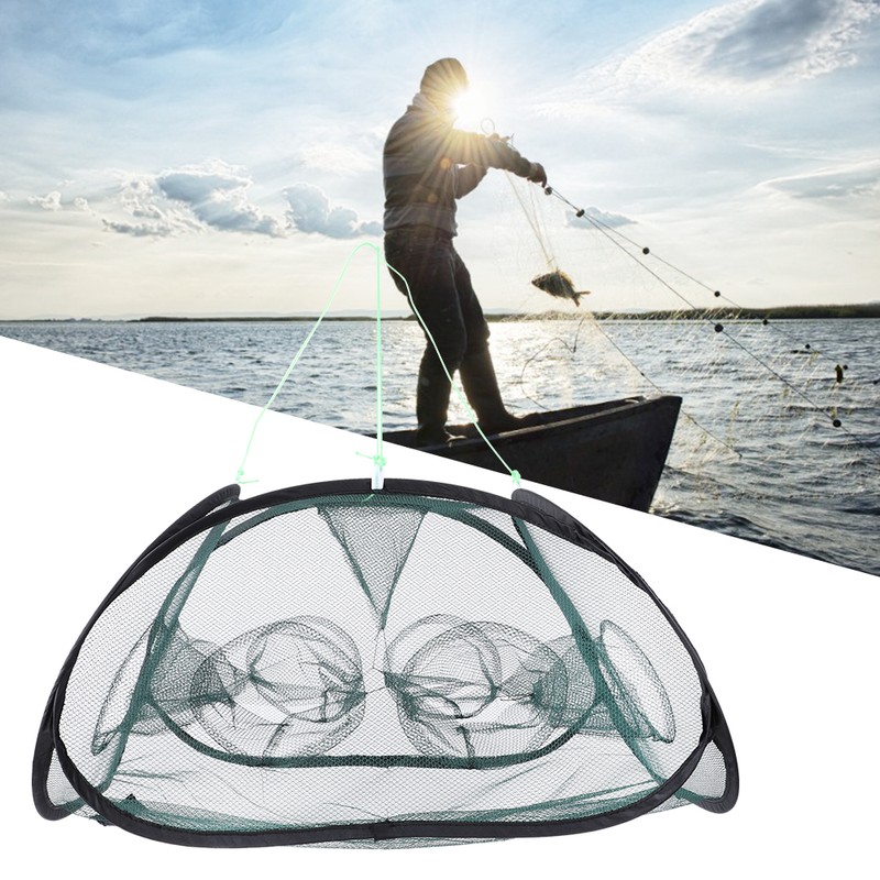 Hand Throw Fishing Cast Net Folding Nylon Fishing Net Catch
