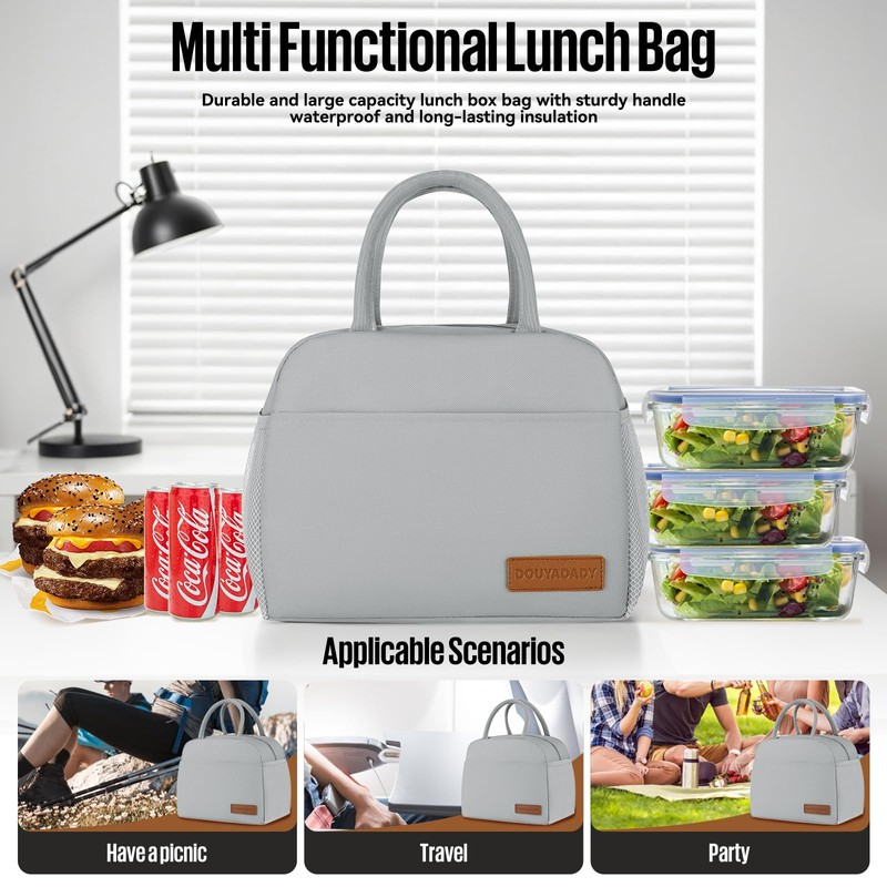 douyadady Lunch Bag&Box Women/Men Insulated&Reusable