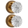 SORWDUERM 2 Pack Crystal Knobs Antique Brass Door Knob Interior