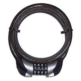 Security Plus Spiral Lock Cable Lock Are Charged, Black, 12025001