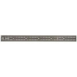 Fowler 52-298-006 Flexible Black Steel EZ Read Rule, 6" Length, 1/2" Width, 0.020" Thickness, 3R Graduation