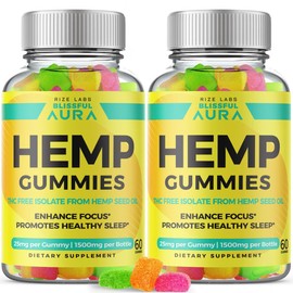 rize labs (Pack of 2 Blissful Aura Gummies, Advanced Formula Gummies Reviews, Maximum Strength, Premium Blend for Sleep Quality, Gomitas (120 Gummies)