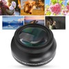 Optical Glass 0.45x WideAngle Black Additional Lens for 49mm Camera