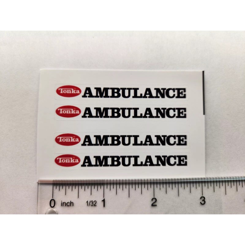 Tiny Tonka Ambulance Van Decals For Tiny Tonka, Replacement Stickers