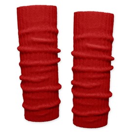 SoulCats 1 Pair Chunky Knit Leg Warmers Plain Colours in 9 Different Colours, red
