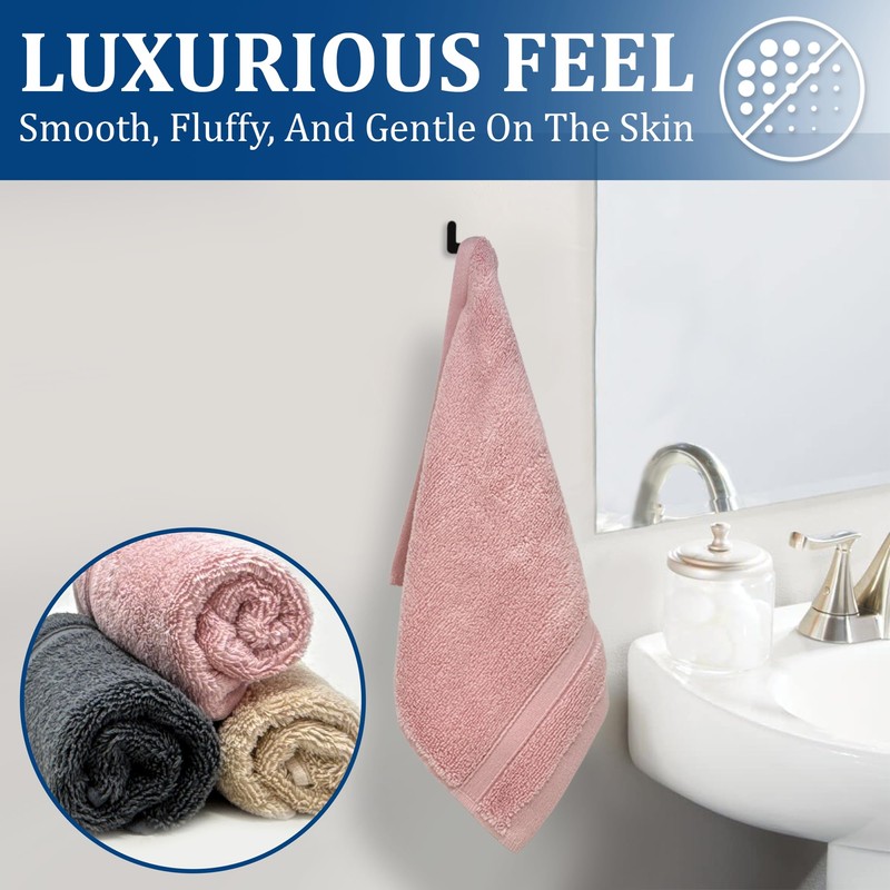 Towelogy Zero Twist Face Cloths 33x33cm - 100% Egyptian Cotton