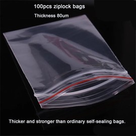 100 Zip Bags Plastic Bags Seal Resealable Ziplock Bags Ziplock Bags Freezer Bags Zip Poly Bags 20 x 28 cm/100