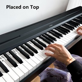 Removable Piano Keyboard Note Labels, Silicone Piano Notes Stickers Guide for Beginner, Reusable 61 Key Full Size Piano Key Music Notes Letter Label (White)