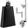 BALLMENT 6 Inch Cowbell and Cowbell Clamp, Cowbell Holder Percussion