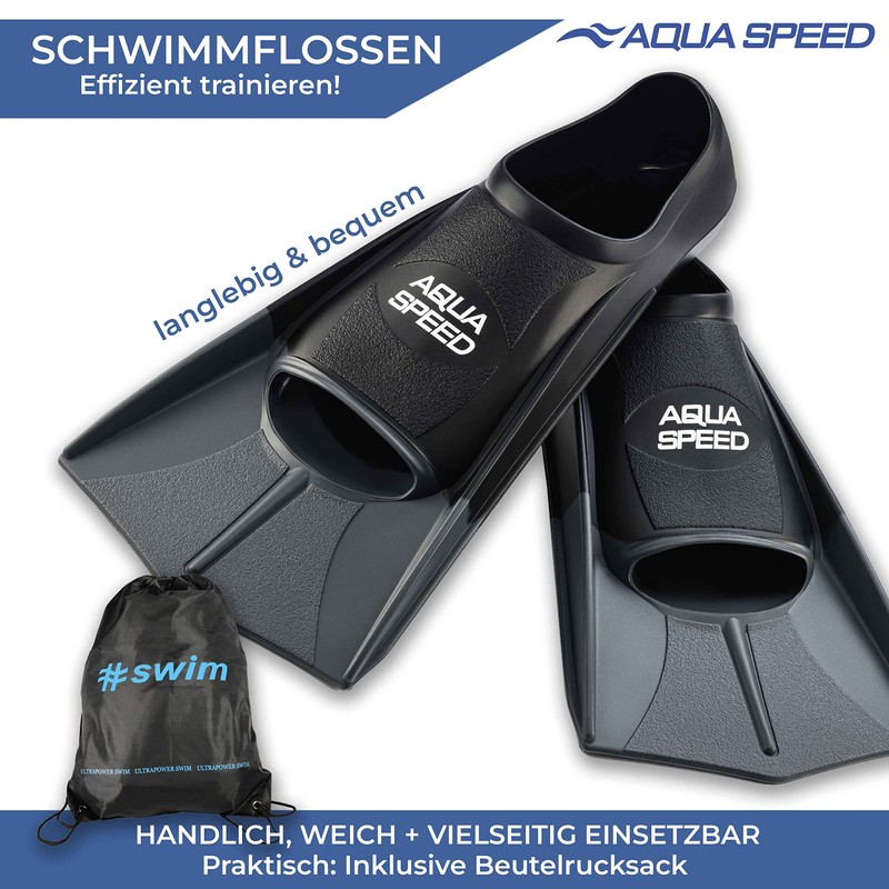 Aqua Speed Short Flippers For Adults And Children, High Tech