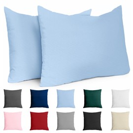 Dreamzie Renforcé Cotton Pillowcase 40 x 60 cm (Set of 2) – Light Blue – Densely Woven with 57 Threads/cm² – Cushion Cover 40 x 60 cm – OEKO-TEX Certified