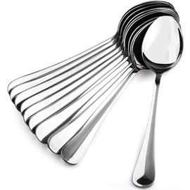 Lazooy 8 Pack Serving Spoon Set 18/10 Stainless Steel Serving Utensil No Rust Large Serving Tablespoons for Buffet Banquet, Mirror-Polished, 8 Inch