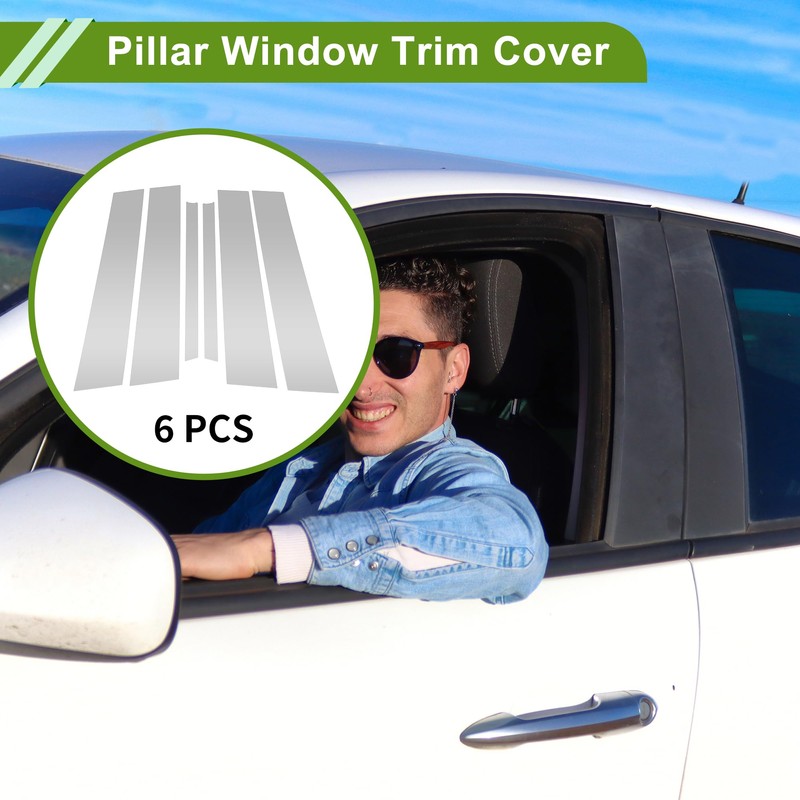 HOPESPANNER Door Pillar Window Trim for Chevy Equinox 2018-2023 Silver