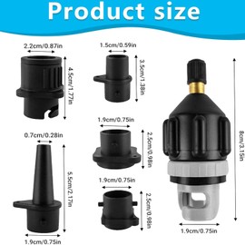 SUP Ventil Adapter Aufblasbarer Adapter mit 4 Stück Gasdüse Inflatable, SUP Pumpe Adapter für Schlauchboot Ventiladapter für Paddelboard, Schlauchboote, Kajaks, Stand Up Paddle Board, Schwimmringen