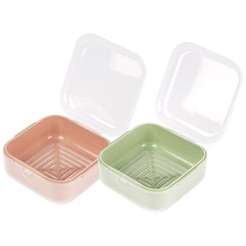 Adorila Small Travel Soap Case with Removable Drainage Tray, Pack of 2