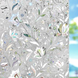 Kromapolis Window Film, Window Privacy Film, Window Vinyl Glass Covering, Stained Glass Decorative Film, Window Film Privacy Frosted Static Clings, Non-Adhesive, No-Glue (17.5 x 78.7 inch)