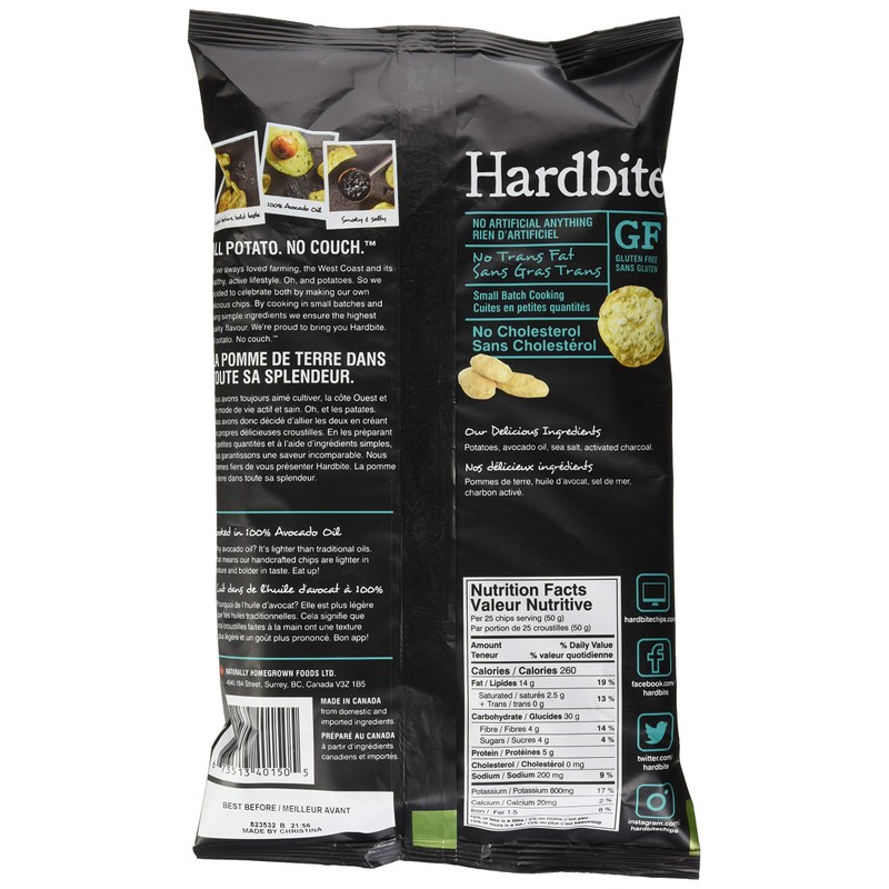 Hardbite Black Sea Salt Avocado Oil, 128g