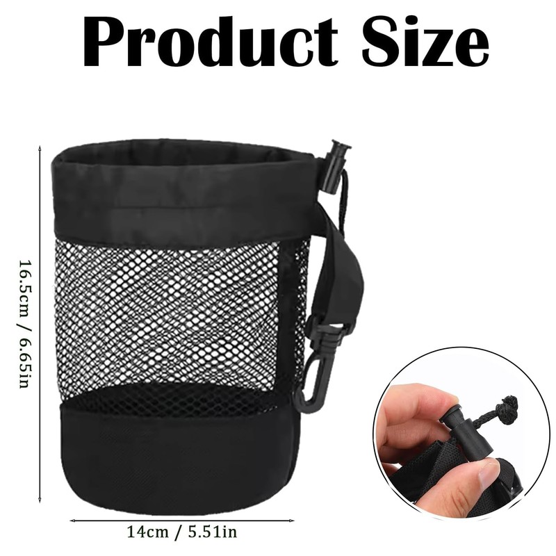 Golf Ball Bags,Nylon Mesh Ball Bag with Drawstring, Pouch for